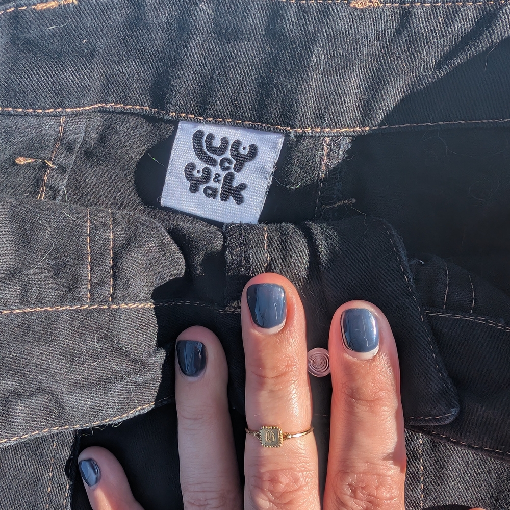 Discontinued Lucy And Yak Black Jogger Cargo Pants - Picture 2 of 4